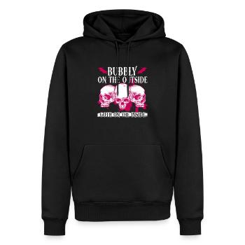 Effervescent outside, Gothic inside - Bubble Goth Perky - Men’s Premium Organic Hoodie - black - Front - Nico (187cm)