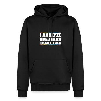 I Analyze Better Than I Talk Analyst Crime Lab - Men’s Premium Organic Hoodie - black - Front - Nico (187cm)