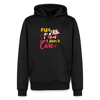 Fait amusant que je m’en fiche3 - Sweat à capuche Premium bio Homme - noir - Devant - Nico (187cm)