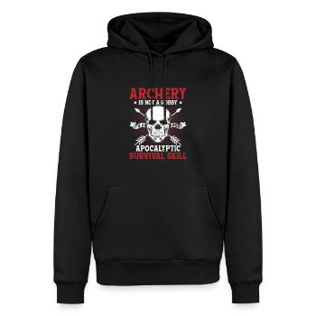 Le tir à l’arc n’est pas un passe-temps, c’est une compétence de survie Arc A - Sweat à capuche Premium bio Homme - noir - Devant - Nico (187cm)