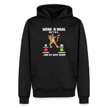 Katze Bengalkatze - Männer Premium Bio Hoodie - Schwarz - Vorne - Nico (187cm)