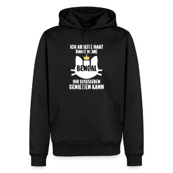 Katze Bengalkatze - Männer Premium Bio Hoodie - Schwarz - Vorne - Nico (187cm)