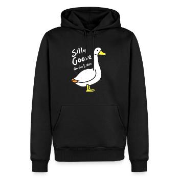 Silly Goose on the Loose - Männer Premium Bio Hoodie - Schwarz - Vorne - Nico (187cm)
