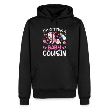 I'm Getting A Baby Cousin Baby Team Gender Reveal - Men’s Premium Organic Hoodie - black - Front - Nico (187cm)