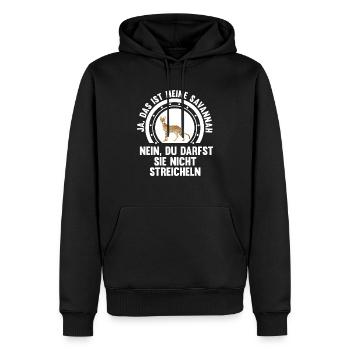 Savannah Katze - Männer Premium Bio Hoodie - Schwarz - Vorne - Nico (187cm)
