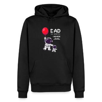 Père Papa Fête des pères Anniversaire Famille Fils Ballon - Sweat à capuche Premium bio Homme - noir - Devant - Nico (187cm)