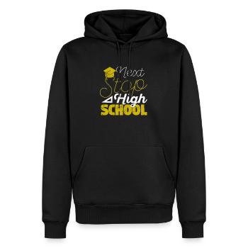 Nächste Haltestelle High School Graduation - Männer Premium Bio Hoodie - Schwarz - Vorne - Nico (187cm)