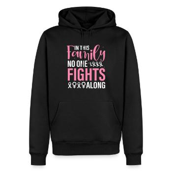 in this family no one fights along - Men’s Premium Organic Hoodie - black - Front - Nico (187cm)