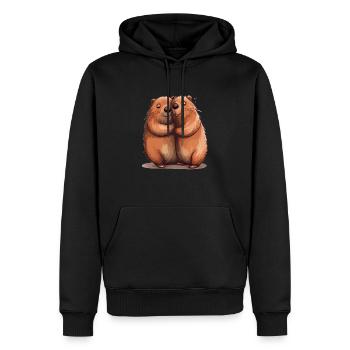 Kuschel Capybara Fan Umarmung Capy - Männer Premium Bio Hoodie - Schwarz - Vorne - Nico (187cm)