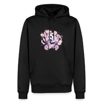 Glücklicher Fahrradfahrer Mountainbike Radfahrer - Männer Premium Bio Hoodie - Schwarz - Vorne - Nico (187cm)