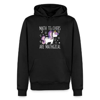 Les professeurs de mathématiques sont des professeurs de licorne drôles de mathématiques - Sweat à capuche Premium bio Homme - noir - Devant - Nico (187cm)