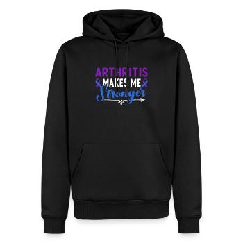 L’arthrite me rend plus conscient de - Sweat à capuche Premium bio Homme - noir - Devant - Nico (187cm)