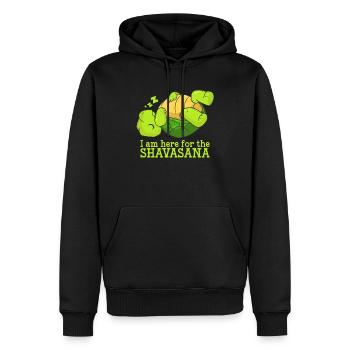 Funny Turtle Shavasana Yoga Lover - Männer Premium Bio Hoodie - Schwarz - Vorne - Nico (187cm)