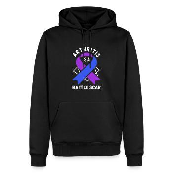 L’arthrite est une cicatrice de combat rhumatoïde - Sweat à capuche Premium bio Homme - noir - Devant - Nico (187cm)