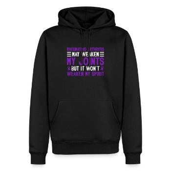 Rheumatoid arthritis may weaken me, but - Men’s Premium Organic Hoodie - black - Front - Nico (187cm)
