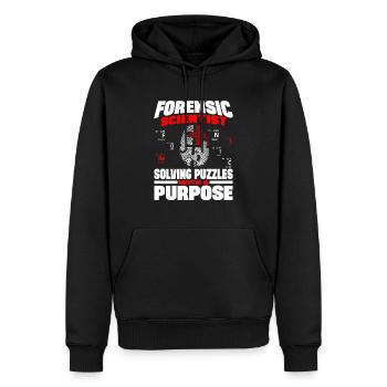 Un scientifique judiciaire résout des énigmes criminelles Laboratoire criminel - Sweat à capuche Premium bio Homme - noir - Devant - Nico (187cm)