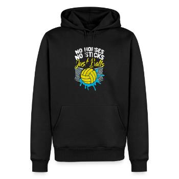 Pas de chevaux, pas de bâtons, juste des balles plus drôles - Sweat à capuche Premium bio Homme - noir - Devant - Nico (187cm)