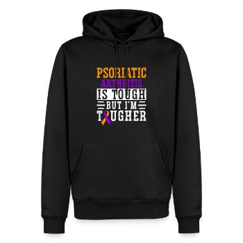 L'arthrite psoriasique est dure mais je le suis - Sweat à capuche Premium bio Homme - noir - Devant - Nico (187cm)