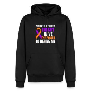 L’arthrite psoriasique n’a pas le pouvoir de me rendre - Sweat à capuche Premium bio Homme - noir - Devant - Nico (187cm)