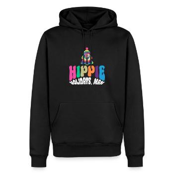Hippie Holidays, Man - Noël hippie - Sweat à capuche Premium bio Homme - noir - Devant - Nico (187cm)