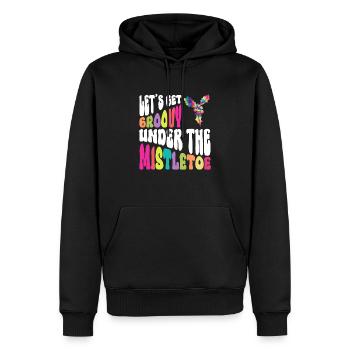 Let's groove under the mistletoe - hippie - Men’s Premium Organic Hoodie - black - Front - Nico (187cm)