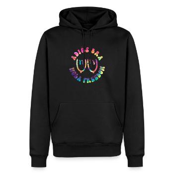 Adiós BH - Hola Freedom - Hippie Kostüm Tie Dye - Männer Premium Bio Hoodie - Schwarz - Vorne - Nico (187cm)