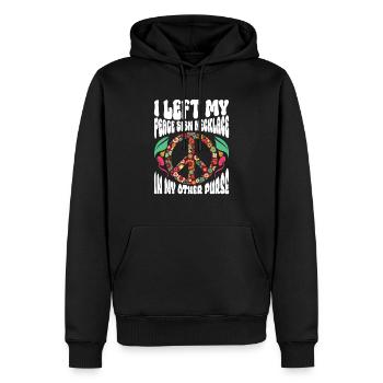 Hippie Costume Cravate Dye Peace 70s - Sweat à capuche Premium bio Homme - noir - Devant - Nico (187cm)