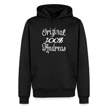 Original 100% Andreas - Männer Premium Bio Hoodie - Schwarz - Vorne - Nico (187cm)