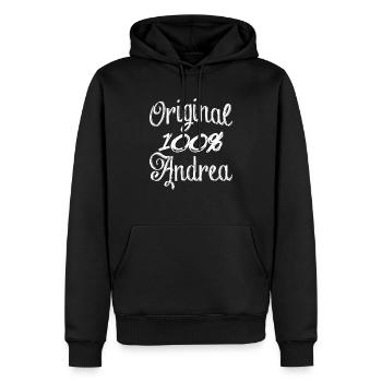 Original 100% Andrea - Männer Premium Bio Hoodie - Schwarz - Vorne - Nico (187cm)