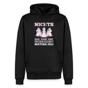 Maturant 2023 Abschluss Einhorn Matura - Männer Premium Bio Hoodie - Schwarz - Vorne - Nico (187cm)