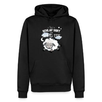 Schlafshirt Brigitte - Männer Premium Bio Hoodie - Schwarz - Vorne - Nico (187cm)