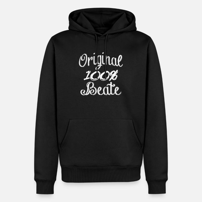 Original 100% Beate - Männer Premium Bio Hoodie - Schwarz