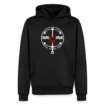 Partnerlook ️ Shirts für Pärchen - Männer Premium Bio Hoodie - Schwarz - Vorne - Nico (187cm)