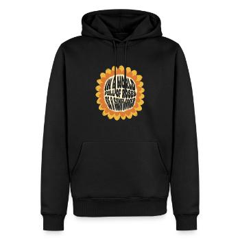 Dans un monde plein de roses Soyez un tournesol - Hippie - Sweat à capuche Premium bio Homme - noir - Devant - Nico (187cm)