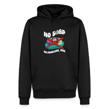 Pas de problèmes sans savon, homme - teinture de cravate hippie - Sweat à capuche Premium bio Homme - noir - Devant - Nico (187cm)