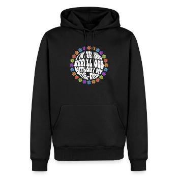 Ich fühle mich rebellisch ohne Tie Dye- Hippie - Männer Premium Bio Hoodie - Schwarz - Vorne - Nico (187cm)