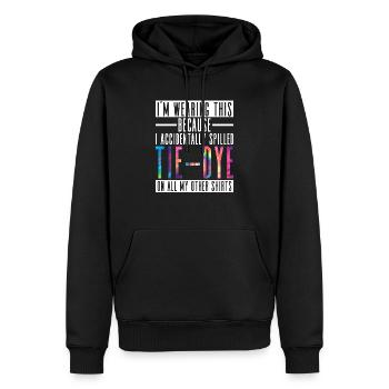 Tie-Dye auf anderen Shirts verschüttet - Hippie - Männer Premium Bio Hoodie - Schwarz - Vorne - Nico (187cm)
