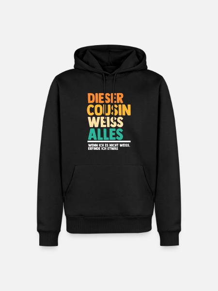 Cousin - Männer Premium Bio Hoodie - Schwarz