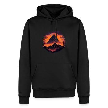 Retro Pixel Mountains - Men’s Premium Organic Hoodie - black - Front - Nico (187cm)