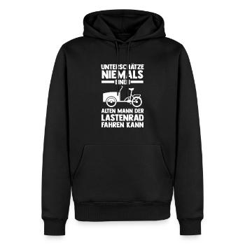 Fahrrad Lastenfahrrad Lastenrad - Männer Premium Bio Hoodie - Schwarz - Vorne - Nico (187cm)