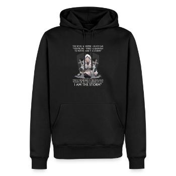 Christian Bible Chapter Religious Cross Anime Pun - Men’s Premium Organic Hoodie - black - Front - Nico (187cm)