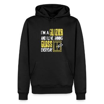 I'm A Glazier & I Love Shining Glass Everyday - Männer Premium Bio Hoodie - Schwarz - Vorne - Nico (187cm)