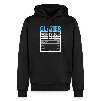 Faits nutritionnels d’un vitrier drôle de verrier - Sweat à capuche Premium bio Homme - noir - Devant - Nico (187cm)