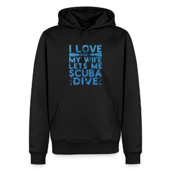 J’adore quand ma femme me laisse plonger - Sweat à capuche Premium bio Homme - noir - Devant - Nico (187cm)