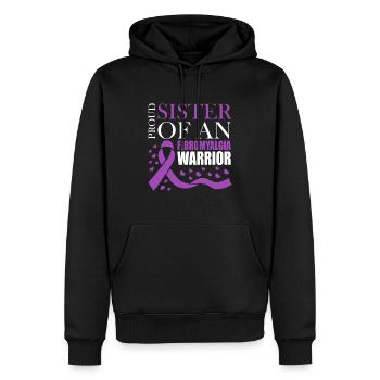 Proud mother of a fibromyalgia warrior - Men’s Premium Organic Hoodie - black - Front - Nico (187cm)