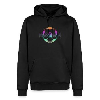 Grasige Bälle - Lustiger Fußball - Männer Premium Bio Hoodie - Schwarz - Vorne - Nico (187cm)