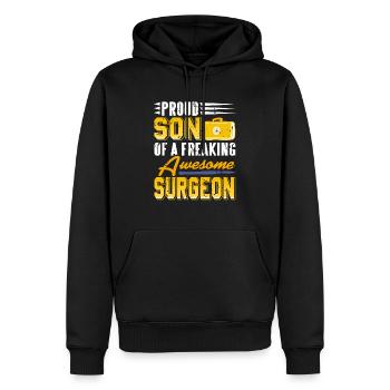 Proud Son Of A Freaking Awesome Surgeon Funny - Männer Premium Bio Hoodie - Schwarz - Vorne - Nico (187cm)