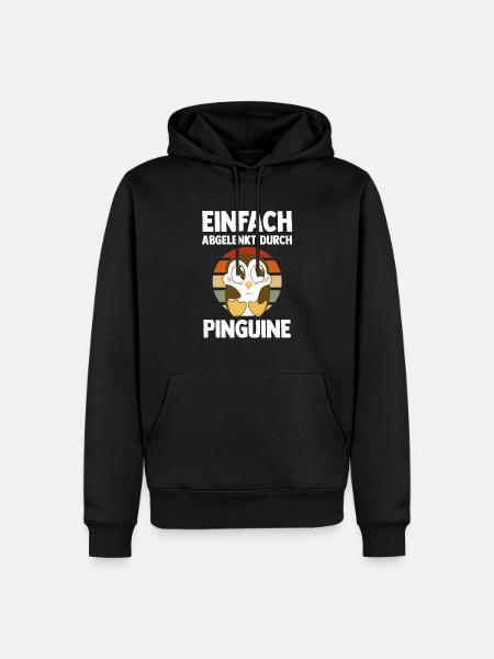Tiermotiv Pinguin - Männer Premium Bio Hoodie - Schwarz
