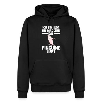 Tiermotiv Pinguin - Männer Premium Bio Hoodie - Schwarz - Vorne - Nico (187cm)