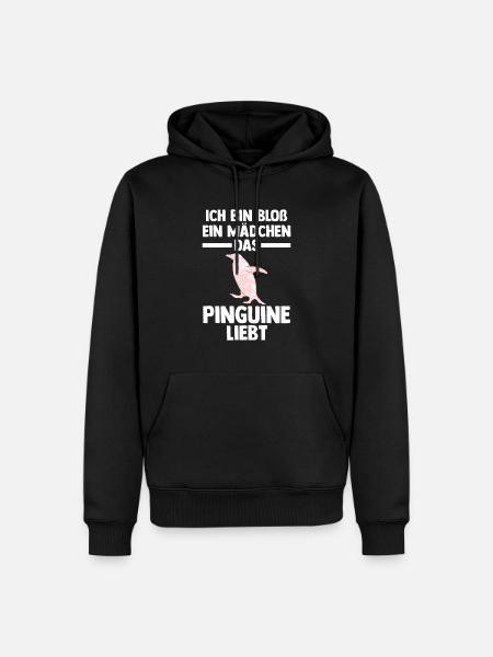 Tiermotiv Pinguin - Männer Premium Bio Hoodie - Schwarz